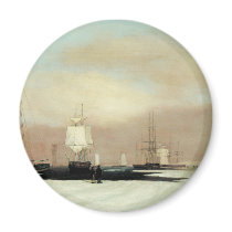 Boston Harbor by John Blunt 1835 Refrigerator Magnets