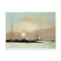 Boston Harbor by John Blunt 1835 Postcard