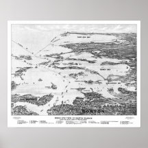 Boston Harbor to Cape Cod early 1900s Map Print