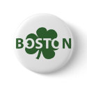Boston Irish Shamrock Button by imagefactory Boston Irish Shamrock Button