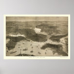 Boston, MA Panoramic Map - 1870s Print