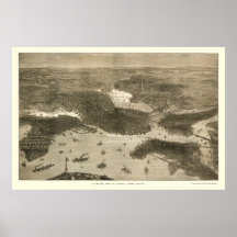 Boston, MA Panoramic Map - 1870s Print