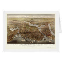 Boston, MA Panoramic Map - 1873 Cards