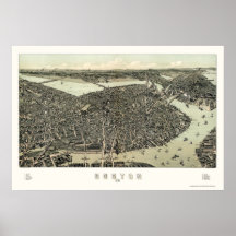 Boston, MA Panoramic Map - 1899 Print