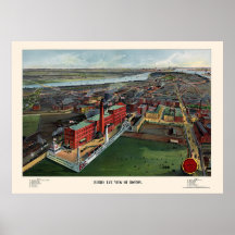 Boston, MA Panoramic Map - 1902 Posters