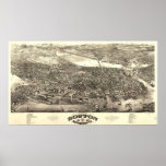 Boston Massachusetts 1880 Antique Panoramic Map Poster