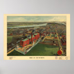 Boston Massachusetts 1902 Antique Panoramic Map posters