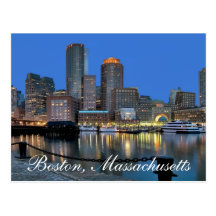 Boston Massachusetts Skyline at Sunset  Post Card