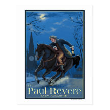 Boston, MassachusettsPaul Revere's Ride Postcard