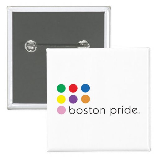 Boston Pride Square Pinback Buttons