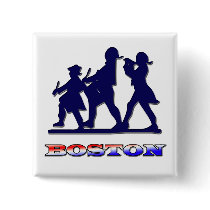 Boston Red White and Blue buttons