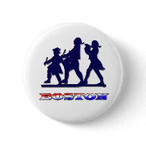 Boston Red White and Blue buttons