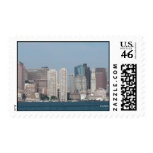 Boston Skyline Bright Day--postage