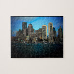 Boston Skyline Cartoon Art Puzzle puzzles