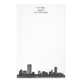 Boston Skyline Etched 01 Stationery