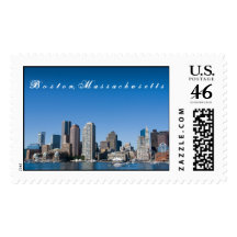 Boston Skyline Postage Stamp