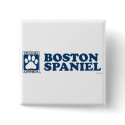 Boston Spaniel Blue buttons by GenuineDogOwner Boston Spaniel Blue buttons