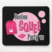 Boston Squee Party (black) Mouse Mats