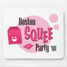 Boston Squee Party (white) Mouse Mat