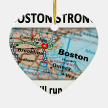 Boston Strong Map Christmas Ornament
