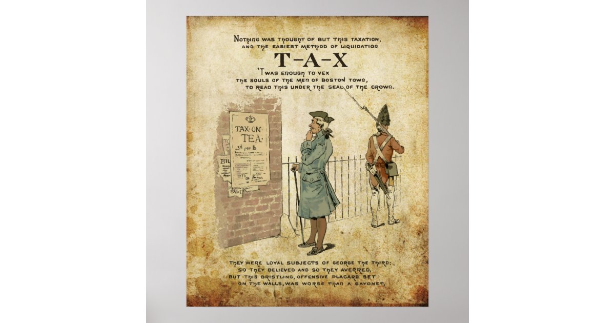 boston tea party independence day poster zazzle tea party bridal shower invites