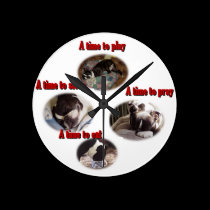 Boston Terrier: A Time wall clocks