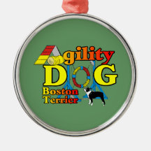 Boston Terrier Agility Christmas Ornaments