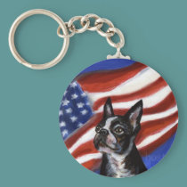 Boston Terrier american dog keychains