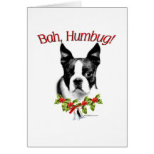 Boston Terrier Bah Humbug Cards