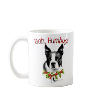 Boston Terrier Bah Humbug Coffee Mugs
