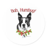 Boston Terrier Bah Humbug - Sticker