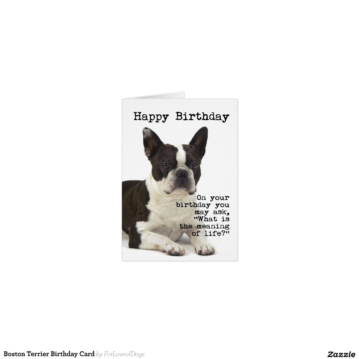 Boston Terrier Birthday Card | Zazzle