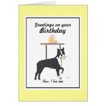 Boston Terrier Birthday card