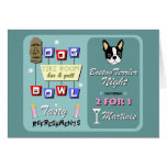 Boston Terrier Bowling Tiki Night cards