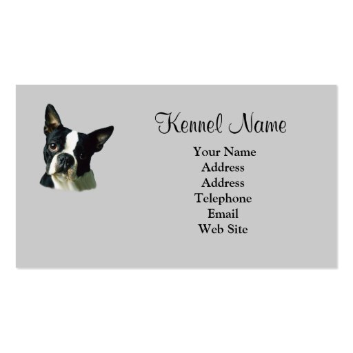Boston Terrier Breeder Business Card (back side)