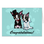 Boston Terrier Bride and Groom card