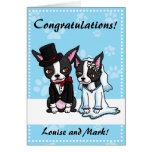 Boston Terrier Bride and Groom card
