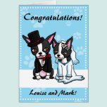 Boston Terrier Bride and Groom card cards