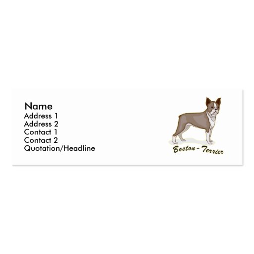 Boston Terrier Business Card Template (front side)