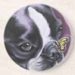 Boston Terrier Butterfly Coaster