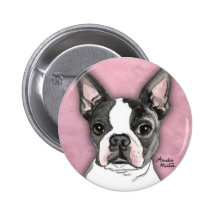 Boston Terrier Button