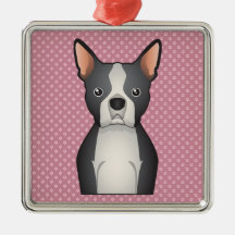 Boston Terrier Cartoon Ornaments