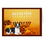 Boston Terrier Chanukah Card Menorah1