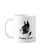 Boston Terrier Charcoal 2 mugs