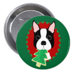 Boston Terrier Christmas Buttons