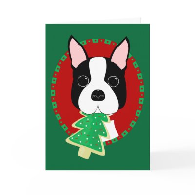 Boston Terrier Christmas Cards by totallypainted