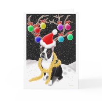 Boston Terrier Christmas Card