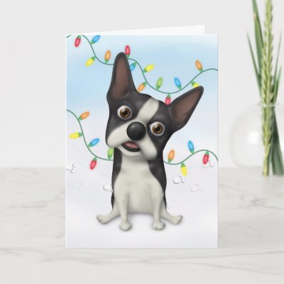 Boston Terrier Christmas cards
