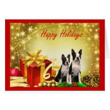 Boston Terrier Christmas Gifts Greeting Card