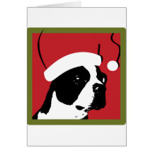 Boston Terrier Christmas Greeting Card
